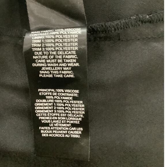 Self-Portrait One Shoulder Guipere Lace Trimmed Black Satin Mini Dress Size 4 - Picture 14 of 14